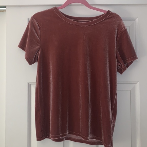 Blush Pink Velvet Abercrombie Tee - Picture 6 of 6